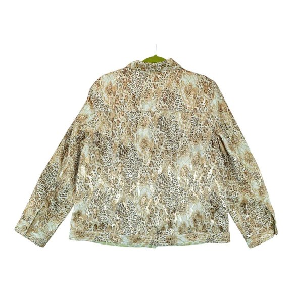 TravelSmith Women's Reversible Jacket Animal Print Pockets Sz Large Button Down - Picture 4 of 12